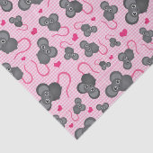 Papier Mousseline J'aime mon motif de souris dans le rose (Détail)