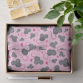 Papier Mousseline J'aime mon motif de souris dans le rose (Cadeau)