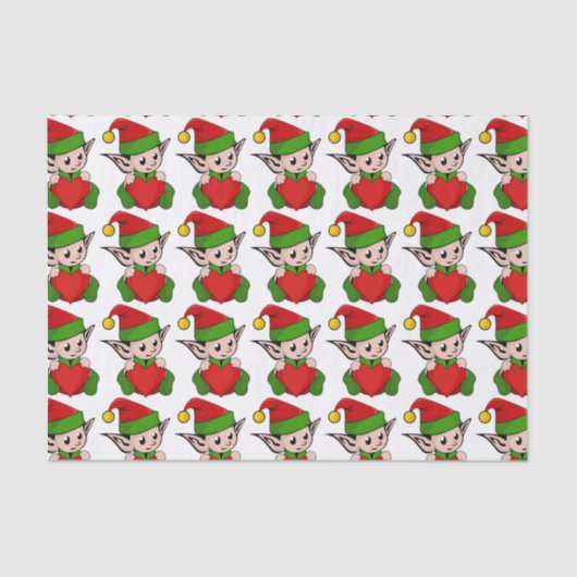 PAPIER MOUSSELINE "J'AIME NOËL" ELF (Recto)