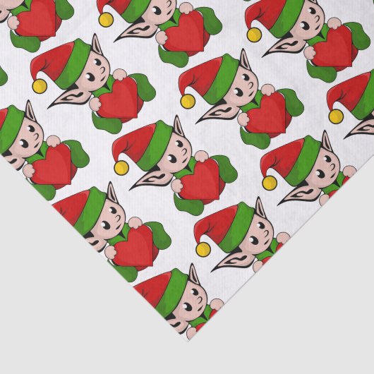 PAPIER MOUSSELINE "J'AIME NOËL" ELF (Détail)