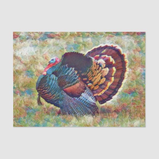 Papier Mousseline Jake Wild Turkey Monet Style Dessin Découpage (Recto)