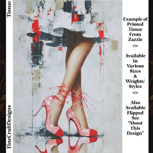Papier Mousseline Jambes de femme en talons roses et rouges EN5R Déc