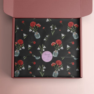 Papier Mousseline Janvier Mois de naissance Fleur Carnation neige ch