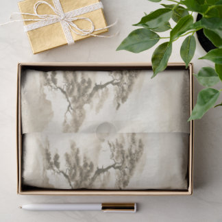 Papier Mousseline Japan Ink Landscape Minimal Misty Mountain