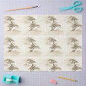 Papier Mousseline Japan Ink Landscape Minimal Misty Mountain (Artisanat)