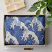 Papier Mousseline Japanese Great Wave Pattern Ocean  (Cadeau)