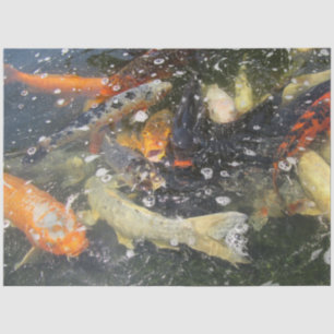 Papier Mousseline Japonais Carpe Koi Poisson Natation