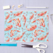 Papier Mousseline Japonais Koi Fish & Cherry Blossom Branch Motif (Artisanat)