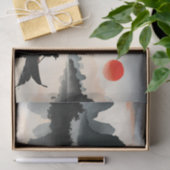 Papier Mousseline Japonais naviguant Bateau Soirée Rivière Paysage (Cadeau)