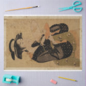 Papier Mousseline Japonaises Avec Tea Cup Ukiyo Style Art No4 (Artisanat)