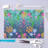 Papier Mousseline Jardin à fleurs de couleur bleue (Artisanat)