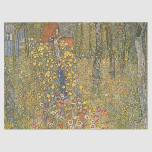 Papier Mousseline Jardin agricole avec Crucifix (par Gustav Klimt) (Recto)