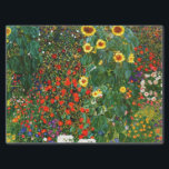 Papier Mousseline Jardin agricole avec tournesols<br><div class="desc">Jardin de ferme avec des tournesols,  célèbre peinture de Gustav Klimt.</div>