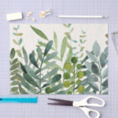 Papier Mousseline Jardin-Aquarelle Feuilles botaniques  (Artisanat)