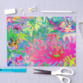 Papier Mousseline Jardin aux fleurs colorées Collage Abstrait (Artisanat)