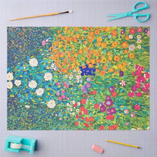 Papier Mousseline Jardin aux fleurs, Gustav Klimt (Artisanat)