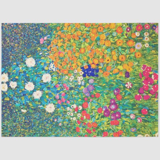 Papier Mousseline Jardin aux fleurs, Gustav Klimt (Recto)