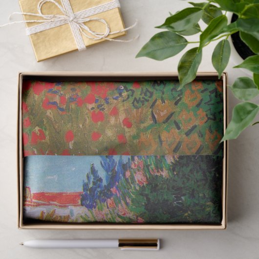 Papier Mousseline Jardin aux fleurs, Van Gogh (Cadeau)
