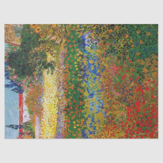 Papier Mousseline Jardin aux fleurs, Van Gogh (Recto)