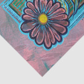 Papier Mousseline Jardin bleu et rose (Détail)