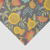 Papier Mousseline Jardin d'automne fleuri de tournesol Botanique (Détail)