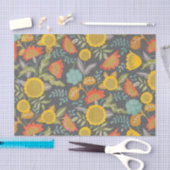 Papier Mousseline Jardin d'automne fleuri de tournesol Botanique (Artisanat)