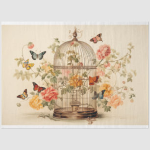 Papier Mousseline Jardin de charme : Découpage de cage à oiseaux