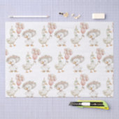 Papier Mousseline Jardin de fleurs d'oie soie Champignons 1er annive (Artisanat)