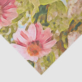 Papier Mousseline Jardin de fleurs roses sur l'art Feuille vert (Détail)