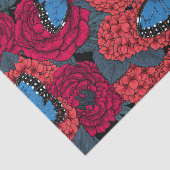 Papier Mousseline Jardin de morpho bleu (Détail)