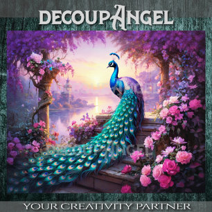 Papier Mousseline Jardin de Peacock - Découpage -