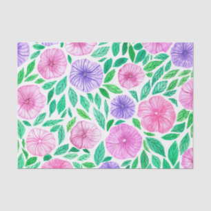 Papier Mousseline Jardin de pétunia aquarelle