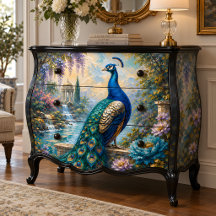Jardin d'eau de paon bleu découpage