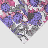 Papier Mousseline Jardin des colibris en rose et rose (Détail)