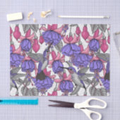 Papier Mousseline Jardin des colibris en rose et rose (Artisanat)