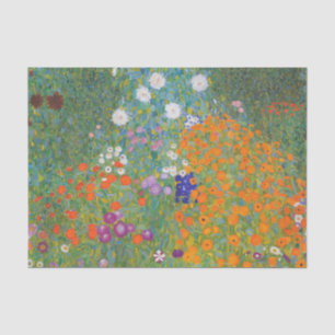 Papier Mousseline Jardin des fleurs par Gustav Klimt
