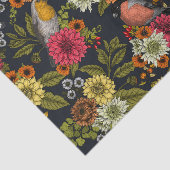 Papier Mousseline Jardin d'oiseaux et de fleurs 2 (Détail)