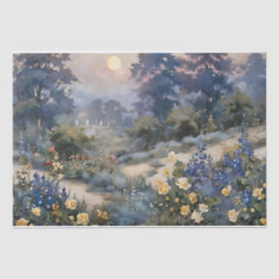 Papier Mousseline Jardin Enchanté au Clair de Lune Découpage