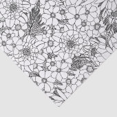 Papier Mousseline Jardin Fleur sauvage Protea Noir Et Blanc (Détail)