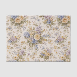 Papier Mousseline Jardin Fleurissant en Ivoire Doux