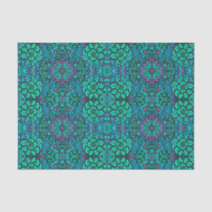 Papier Mousseline Jardin Fleurs magiques Bohème Arabesque Mint Green