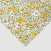 Papier Mousseline Jardin Floral Jaune Motif (Détail)