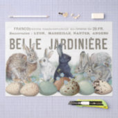Papier Mousseline Jardin Français Lapin Oeufs Lapin Pâques Découpage (Artisanat)