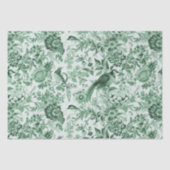 Papier Mousseline Jardin français Toile de Jouy Green (Recto)