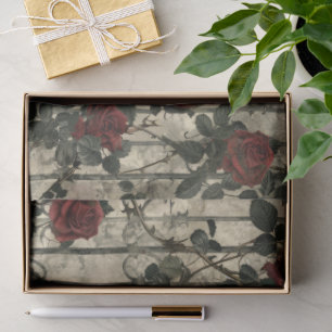 Papier Mousseline Jardin gothique victorien Rose Motif