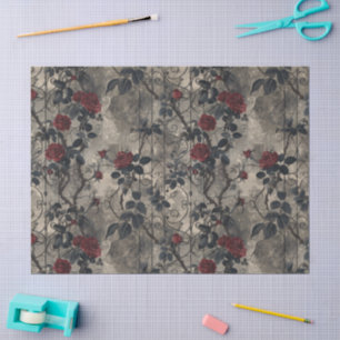 Papier Mousseline Jardin gothique victorien Rose Motif