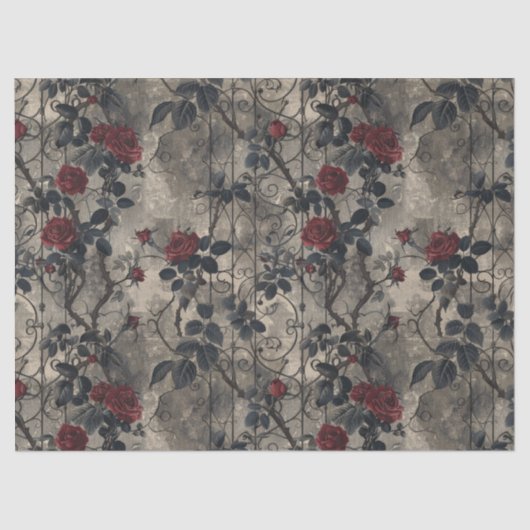 Papier Mousseline Jardin gothique victorien Rose Motif (Recto)