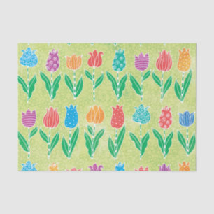 Papier Mousseline Jardin lumineux floral de tulipes