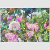 Papier Mousseline Jardin Peint Impressionniste Rose Blanc Dahlia (Recto)