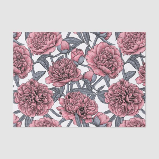 Papier Mousseline Jardin rose (Recto)